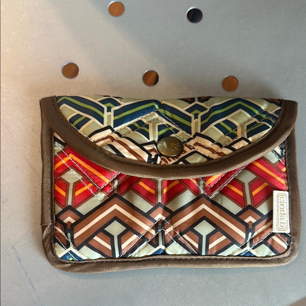 Cinda b‎  Multicolor Geometric Women's small snap pouch